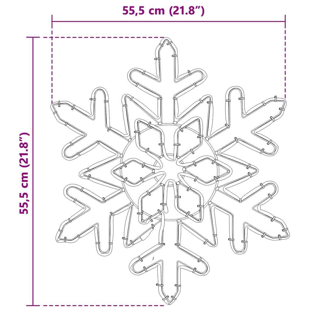 vidaXL Kerstsneeuwvlok met 156 LED Blauw 55,5 x 55,5 x 0,75cm PVC