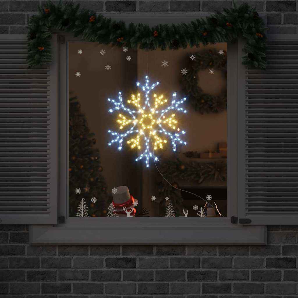 vidaXL Kerstsneeuwvlok met 156 LED Blauw 55,5 x 55,5 x 0,75cm PVC