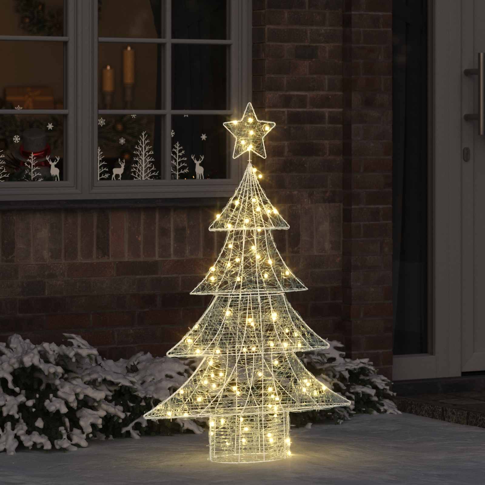 vidaXL Kerstboom met 100 LED Warmwit 120 cm Acryl