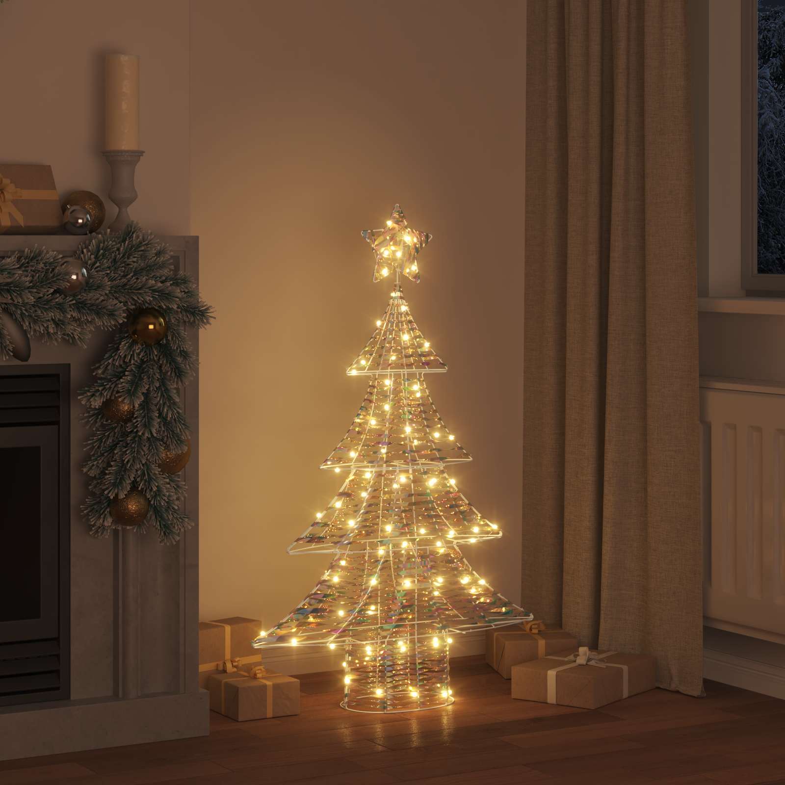 vidaXL Kerstboom met 120 LED Warmwit 120 cm PET