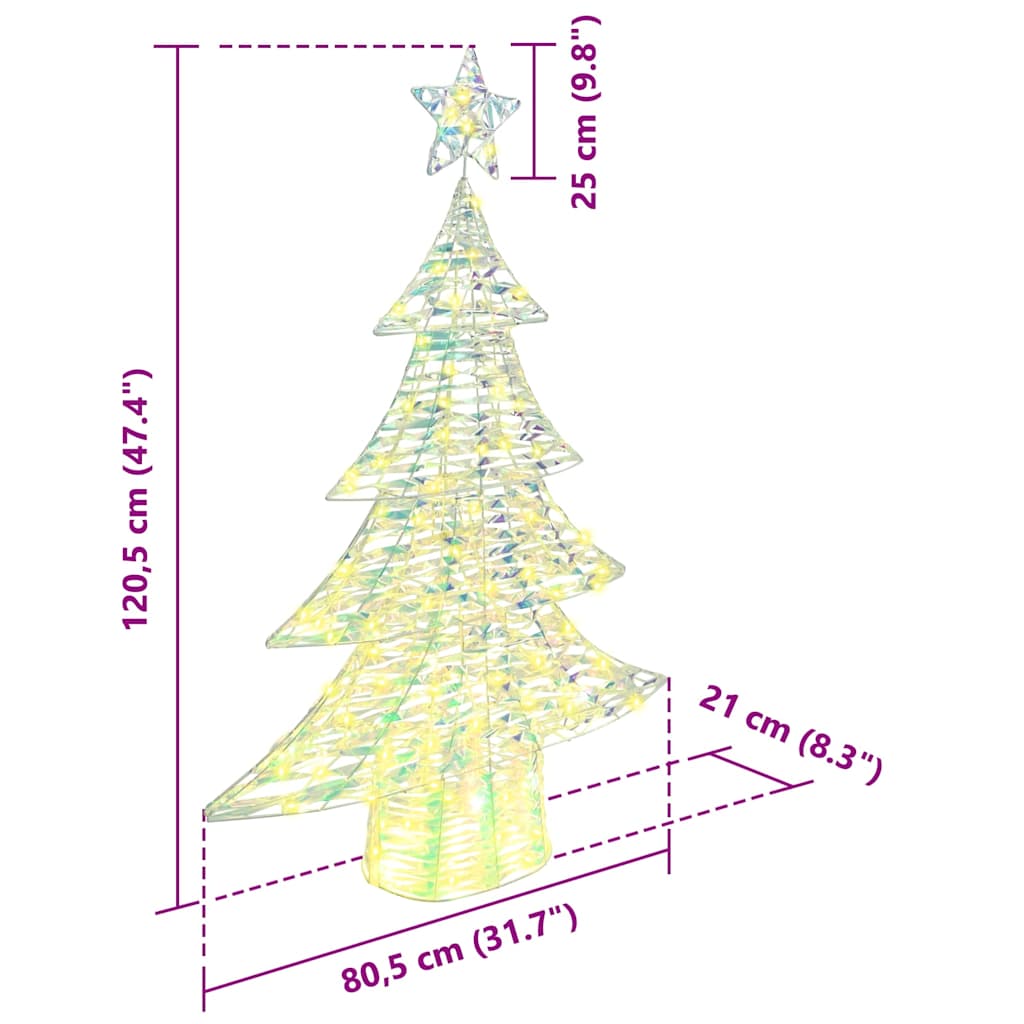 vidaXL Kerstboom met 120 LED Warmwit 120 cm PET