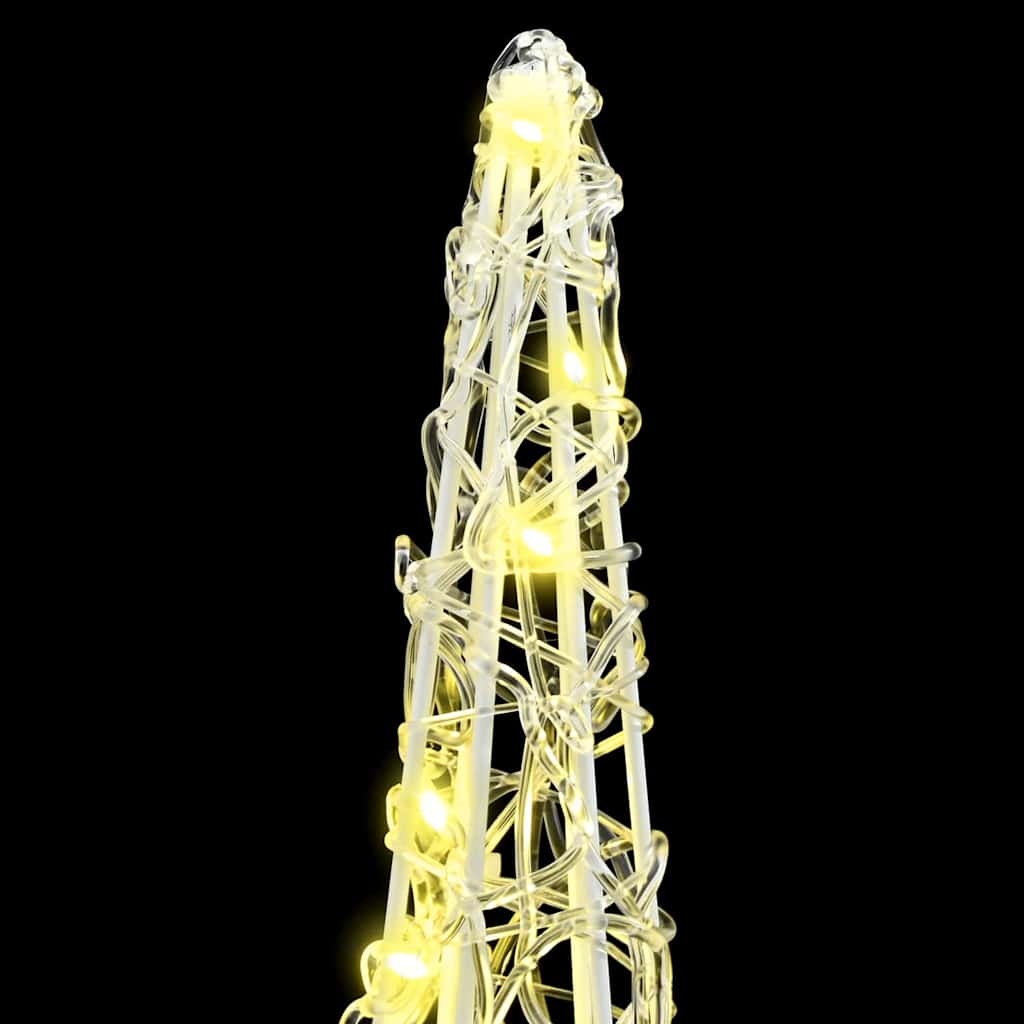 vidaXL Kerstboom met 90 LED 3 pcs Warmwit 20 x 20 x 80 cm Acryl