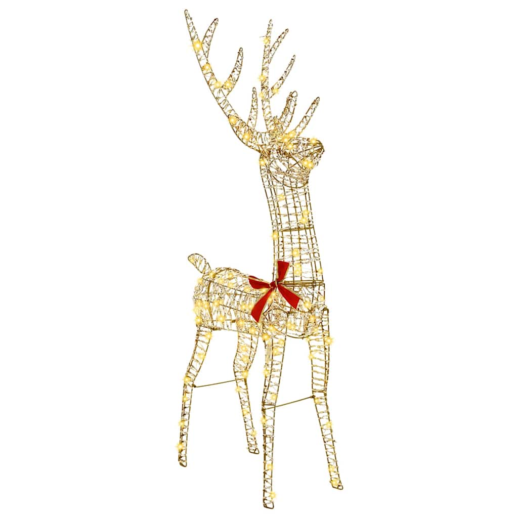vidaXL 3D Rendier Warmwit 128 cm PET