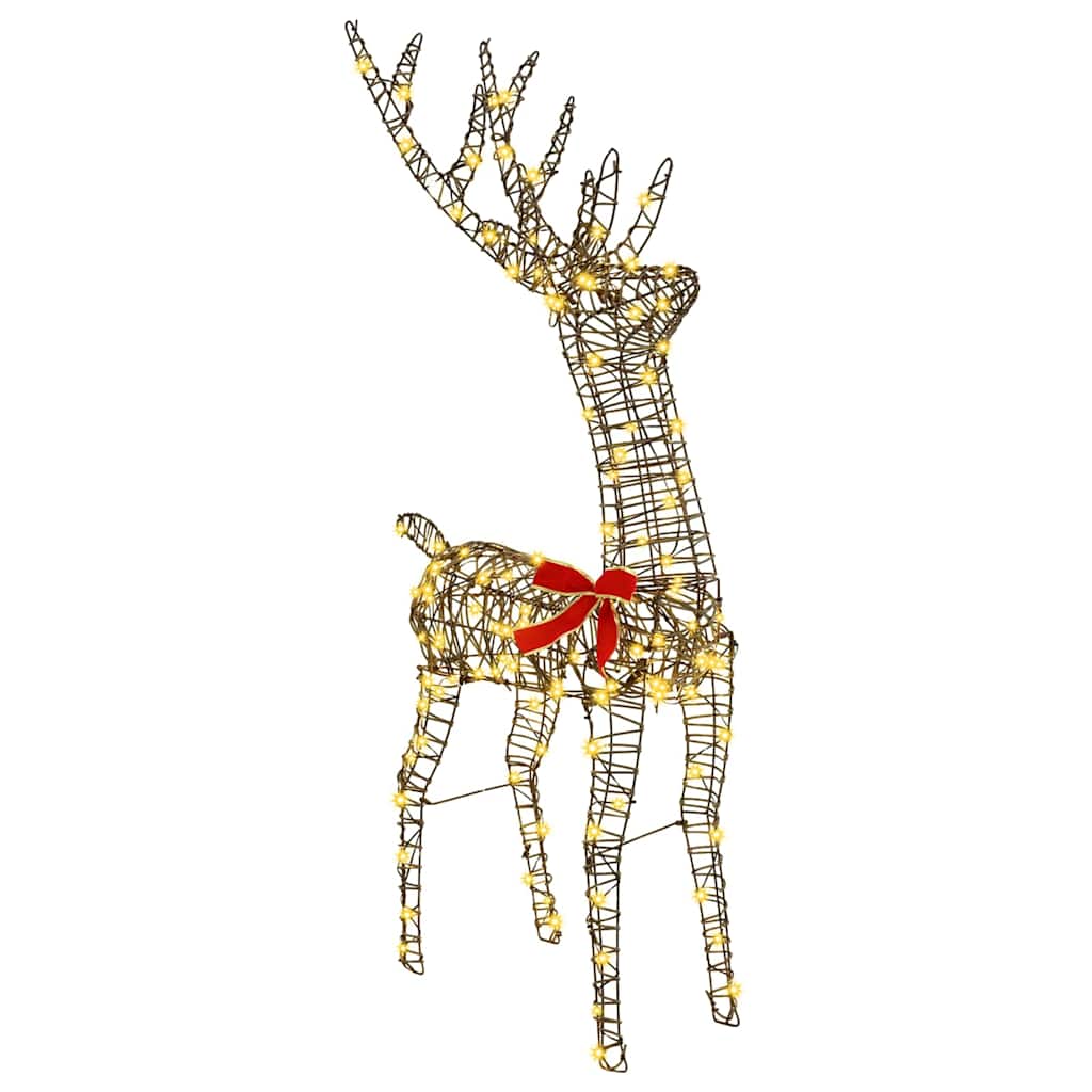 vidaXL 3D Rendier Warmwit 128 cm PET