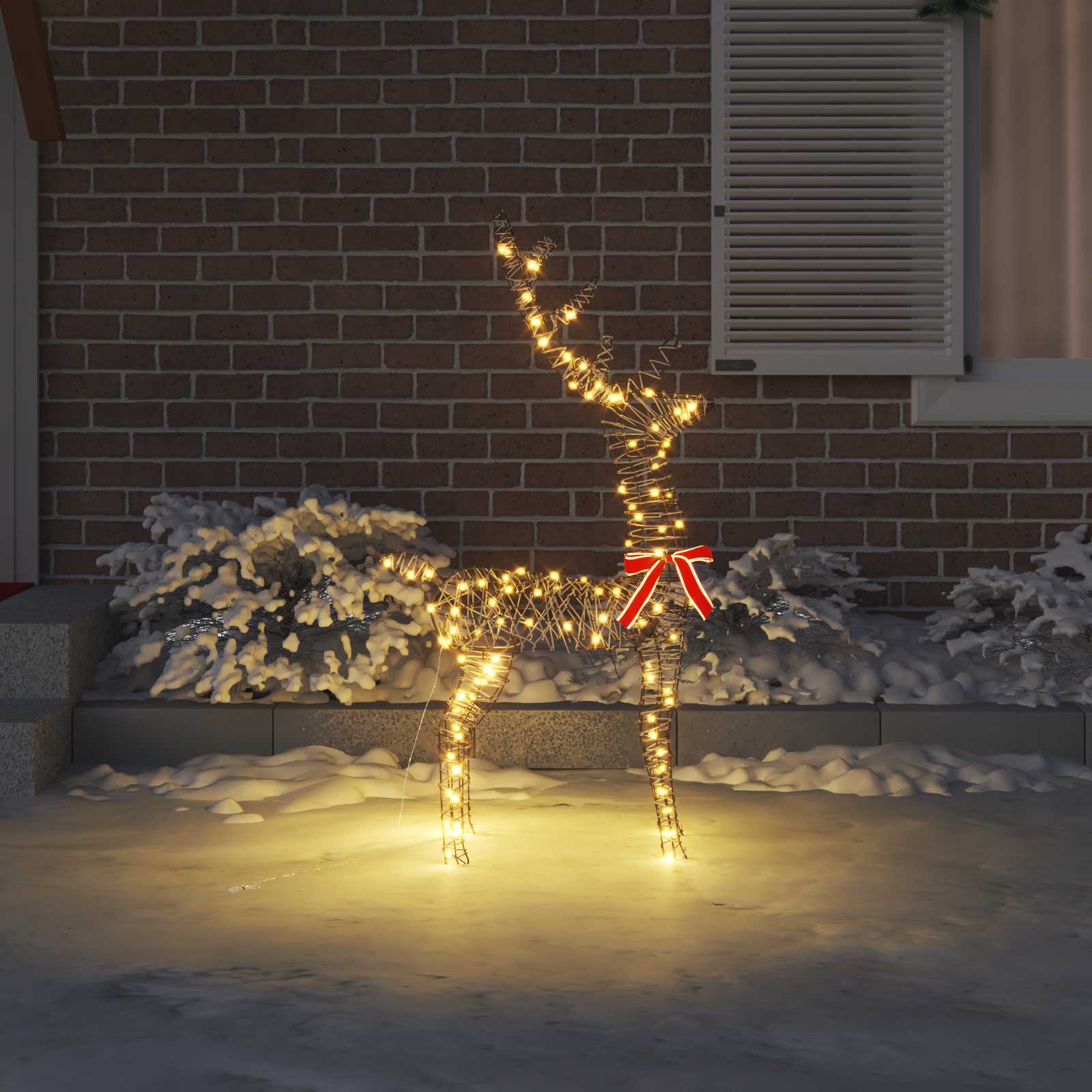 vidaXL 3D Rendier Warmwit 128 cm PET