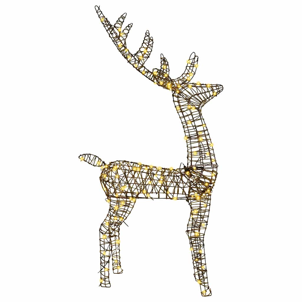 vidaXL 3D Rendier Warmwit 128 cm PET