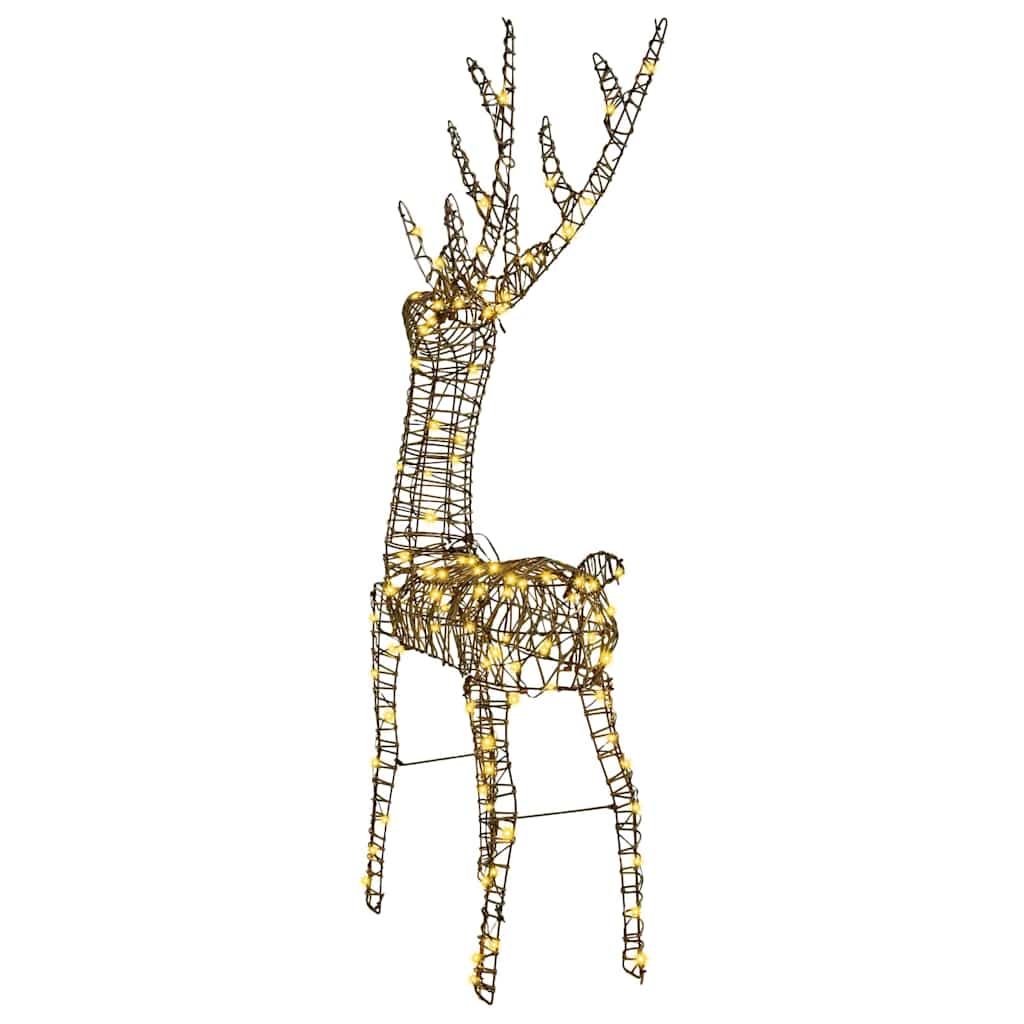 vidaXL 3D Rendier Warmwit 128 cm PET