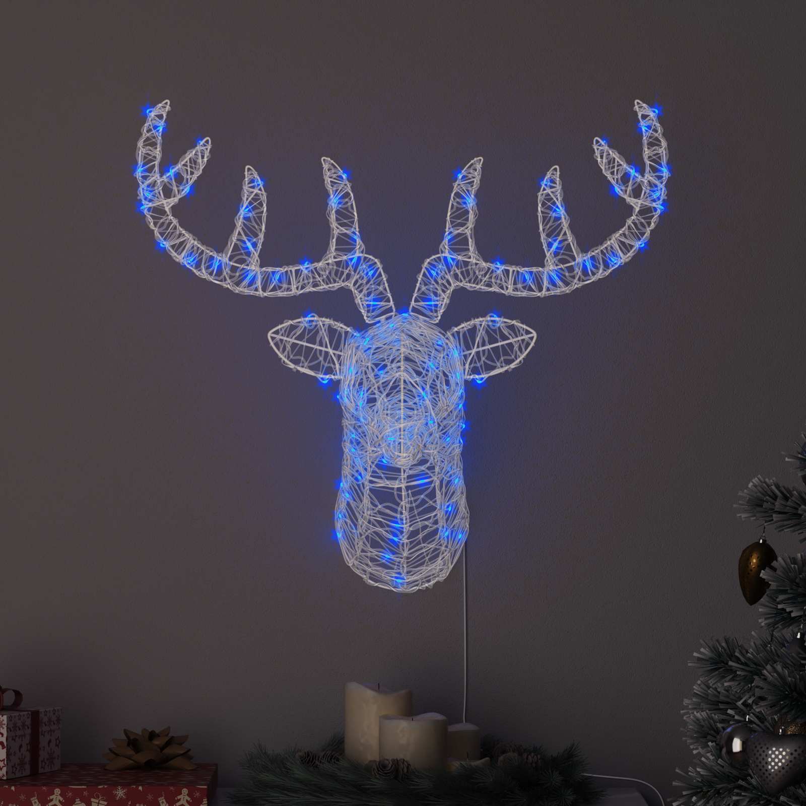 vidaXL Hertenkop Warmwit 60 cm Acryl