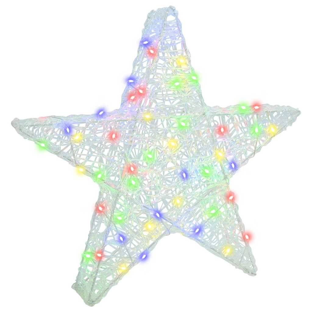 vidaXL 3D Ster met 50 LED Warmwit 55 x 53,5 x 10 cm Acryl
