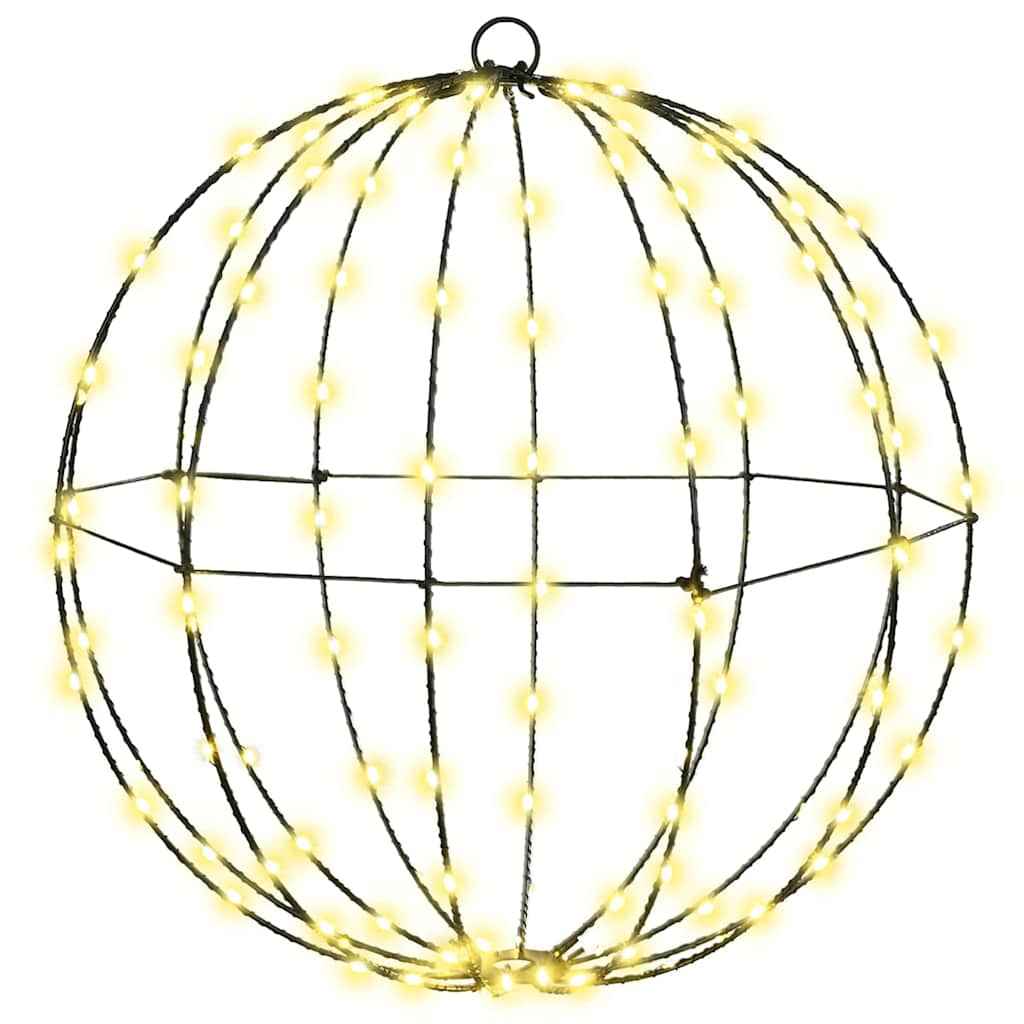 vidaXL Bal met 96 LED Warmwit 30 cm Metaal