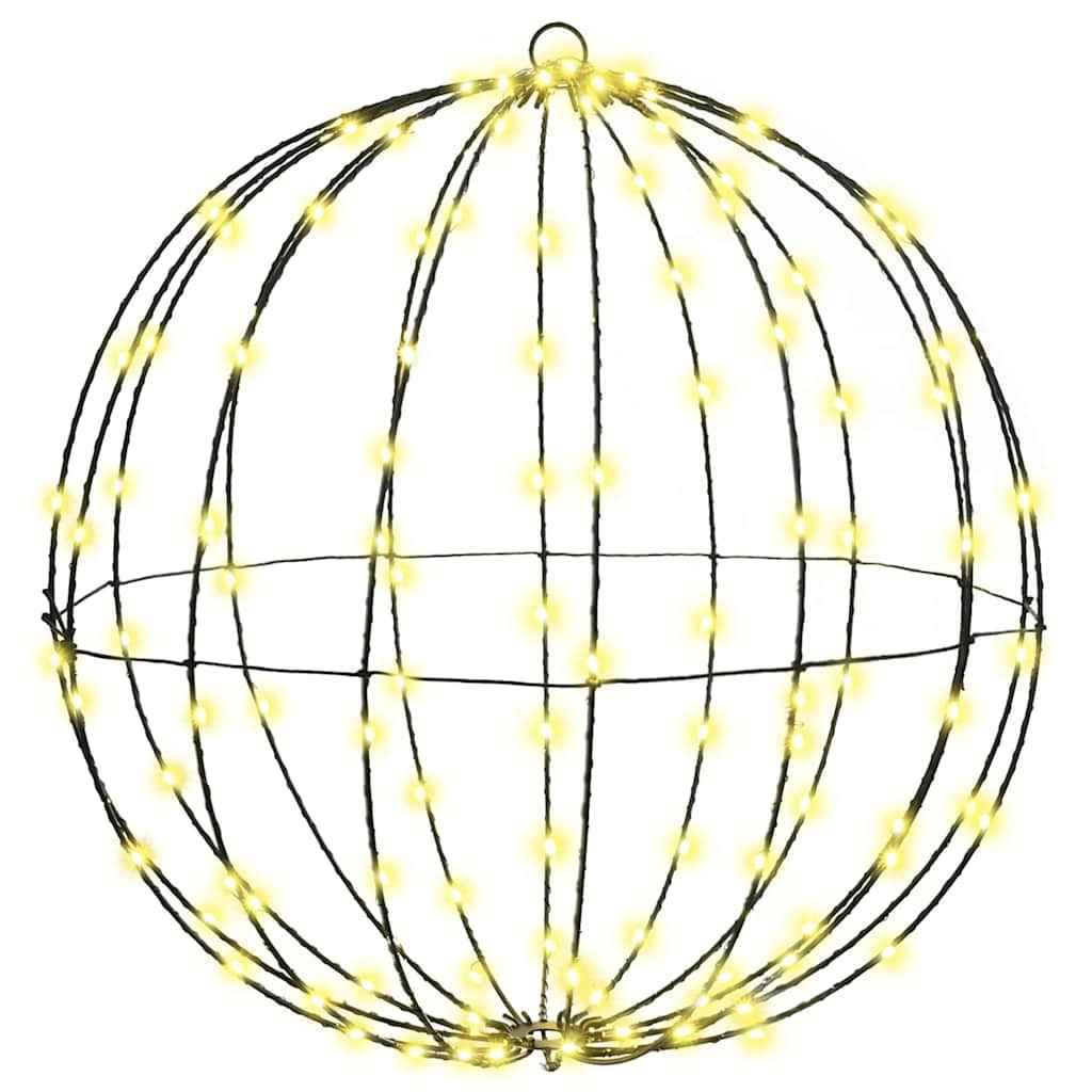 vidaXL Bal met 96 LED Warmwit 30 cm Metaal