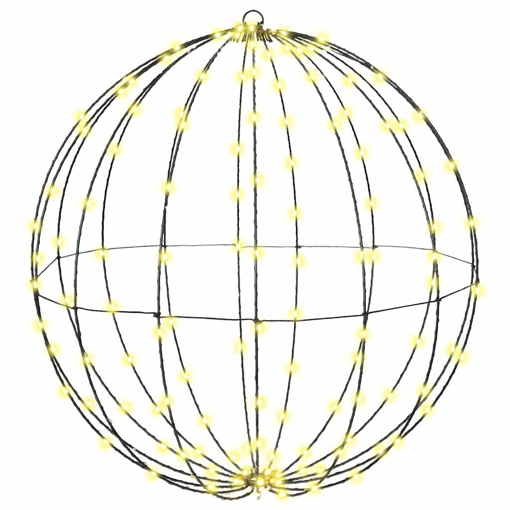 vidaXL Bal met 96 LED Warmwit 30 cm Metaal