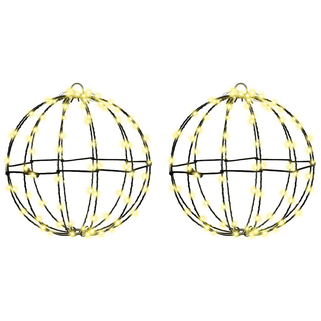 vidaXL Bal met 96 LED Warmwit 30 cm Metaal