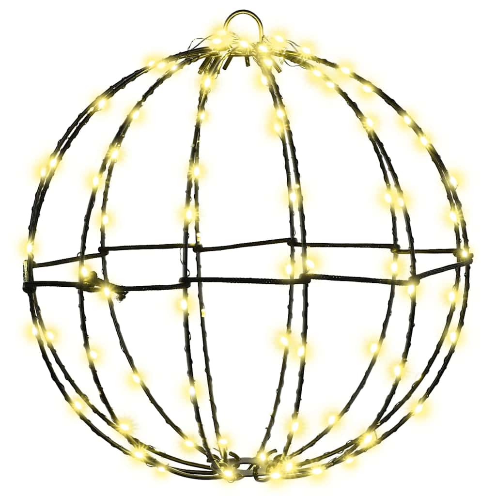 vidaXL Bal met 96 LED Warmwit 30 cm Metaal