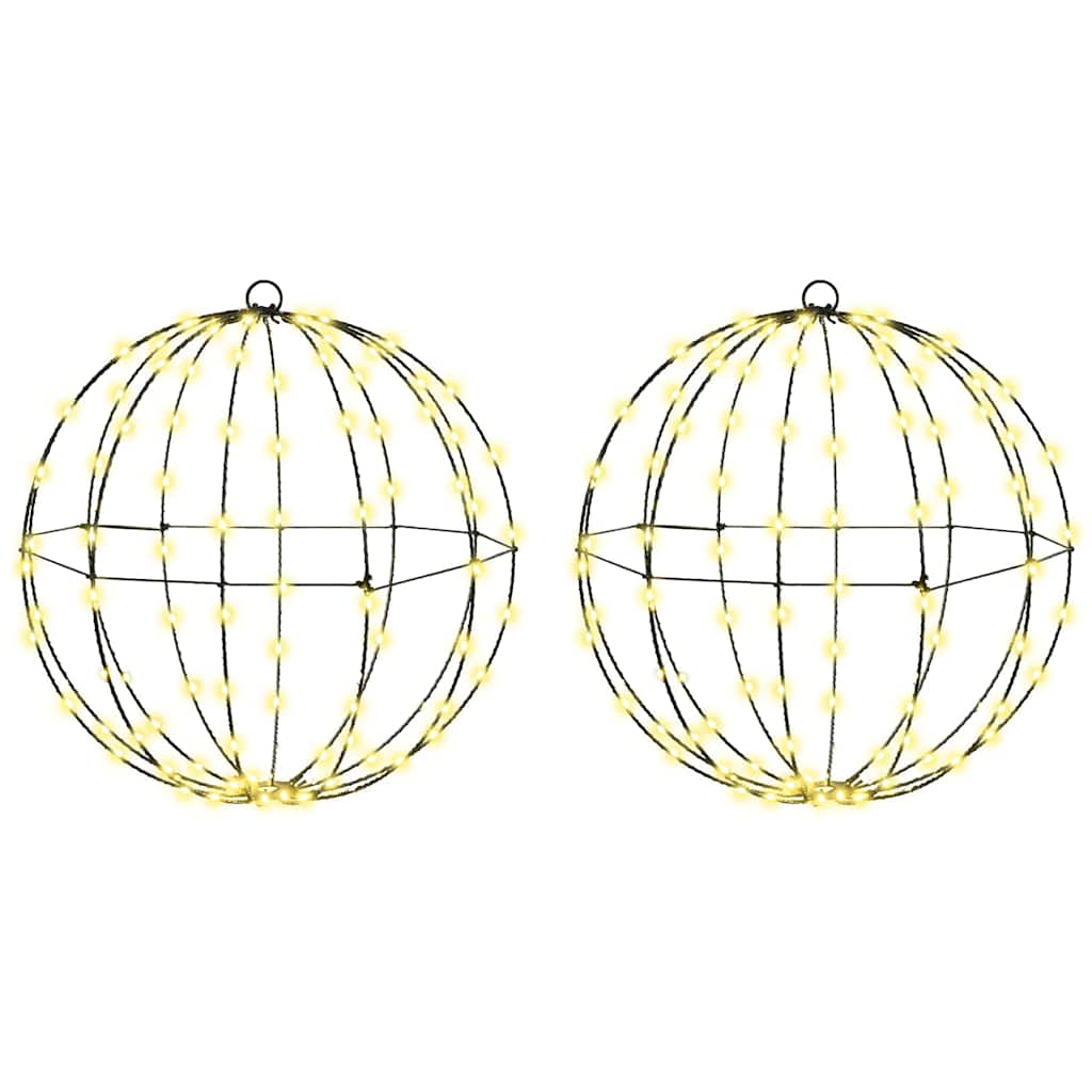 vidaXL Bal met 96 LED Warmwit 30 cm Metaal