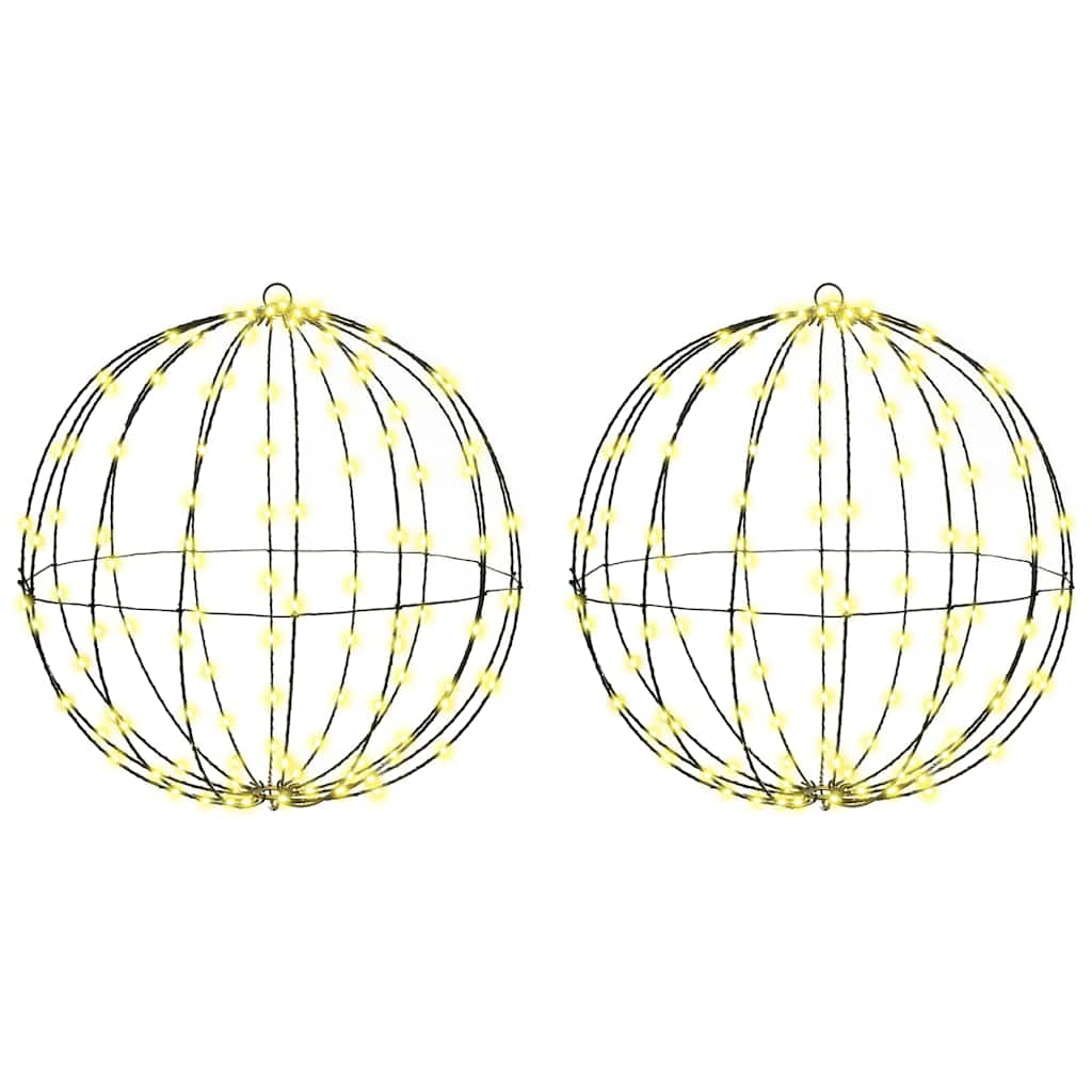 vidaXL Bal met 96 LED Warmwit 30 cm Metaal