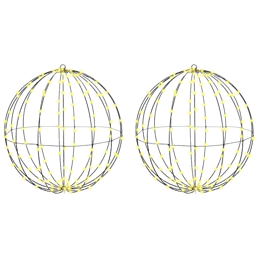 vidaXL Bal met 96 LED Warmwit 30 cm Metaal
