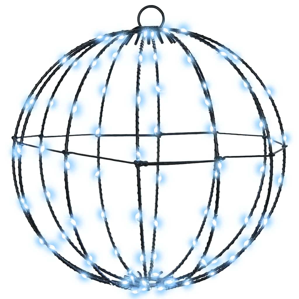 vidaXL Bal met 96 LED Warmwit 30 cm Metaal