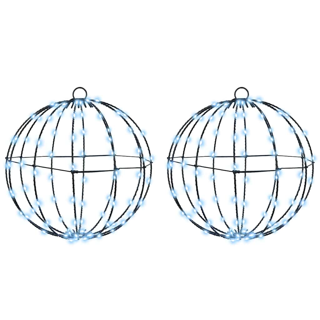 vidaXL Bal met 96 LED Warmwit 30 cm Metaal