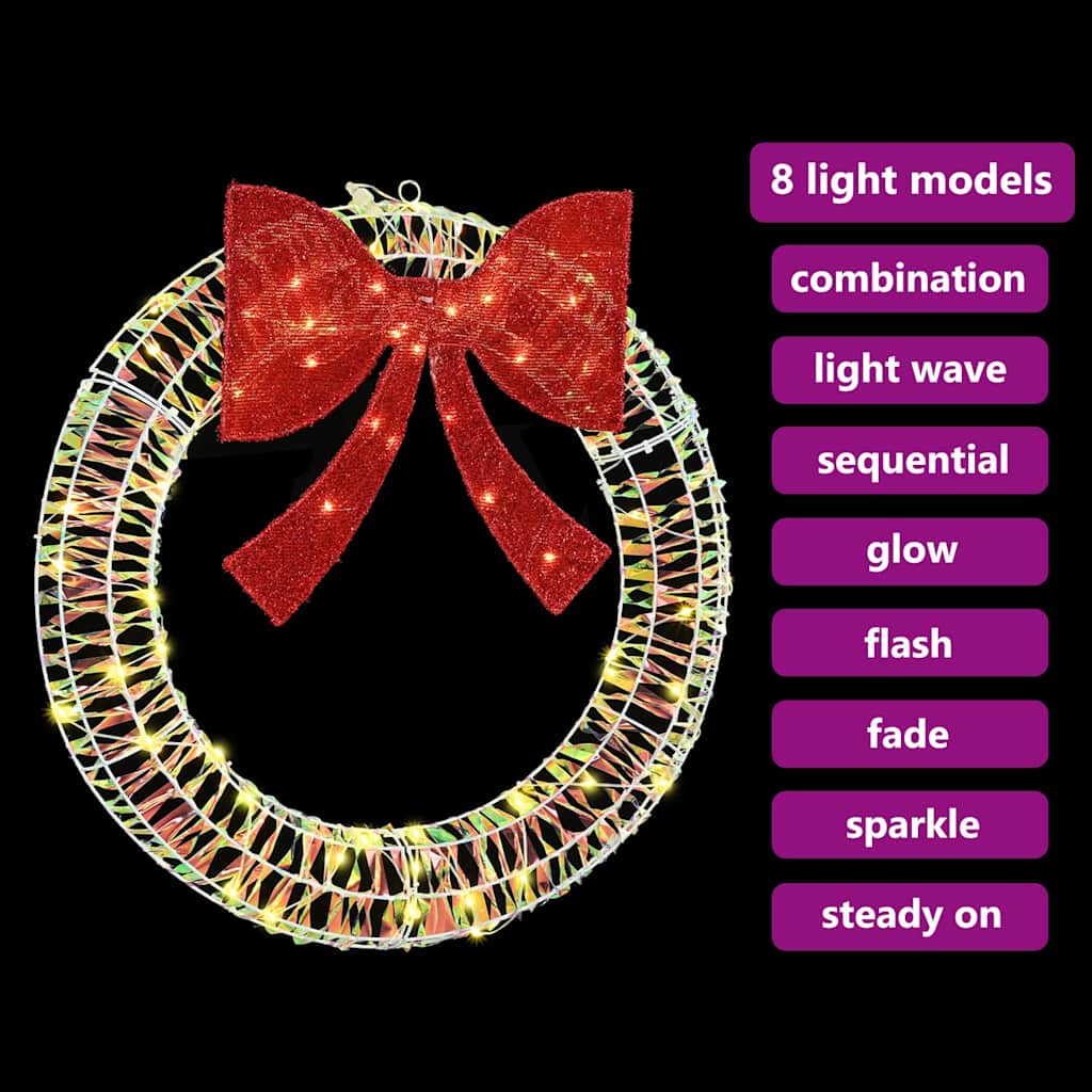 vidaXL Krans met 60 LED Warmwit 75 cm PET