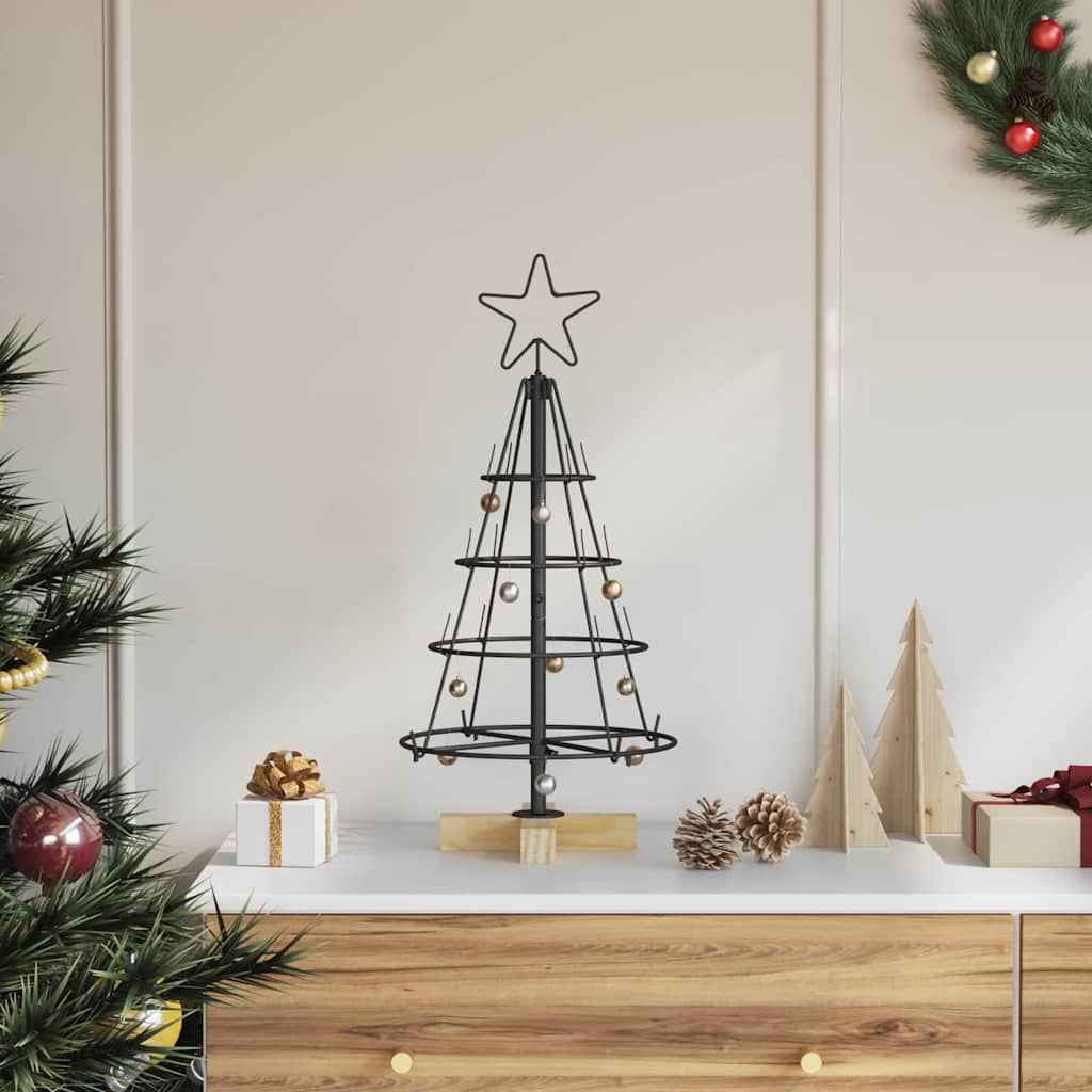 vidaXL Kerst Cone Boom met standaard Zwart 125 cm Staal