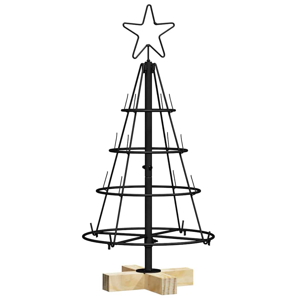 vidaXL Kerst Cone Boom met standaard Zwart 125 cm Staal