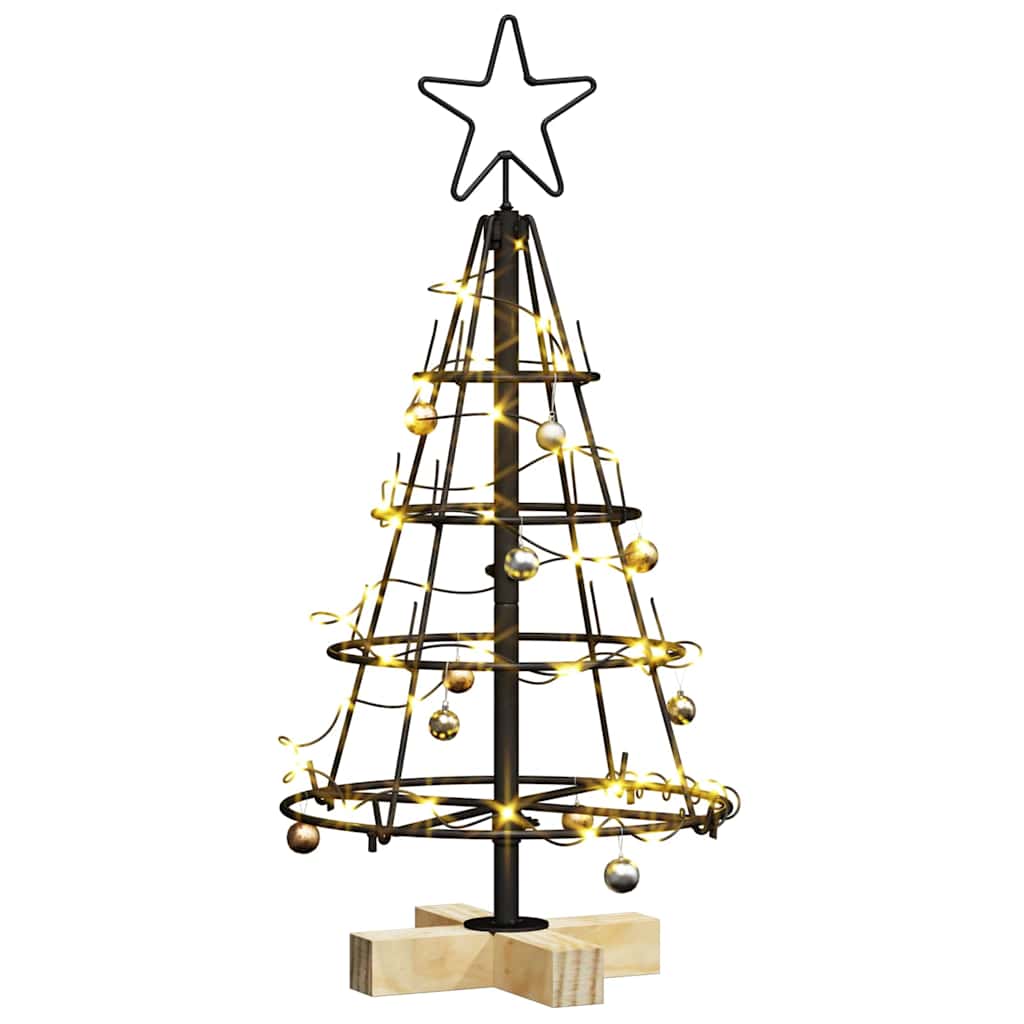 vidaXL Kerst Cone Boom met standaard Zwart 125 cm Staal