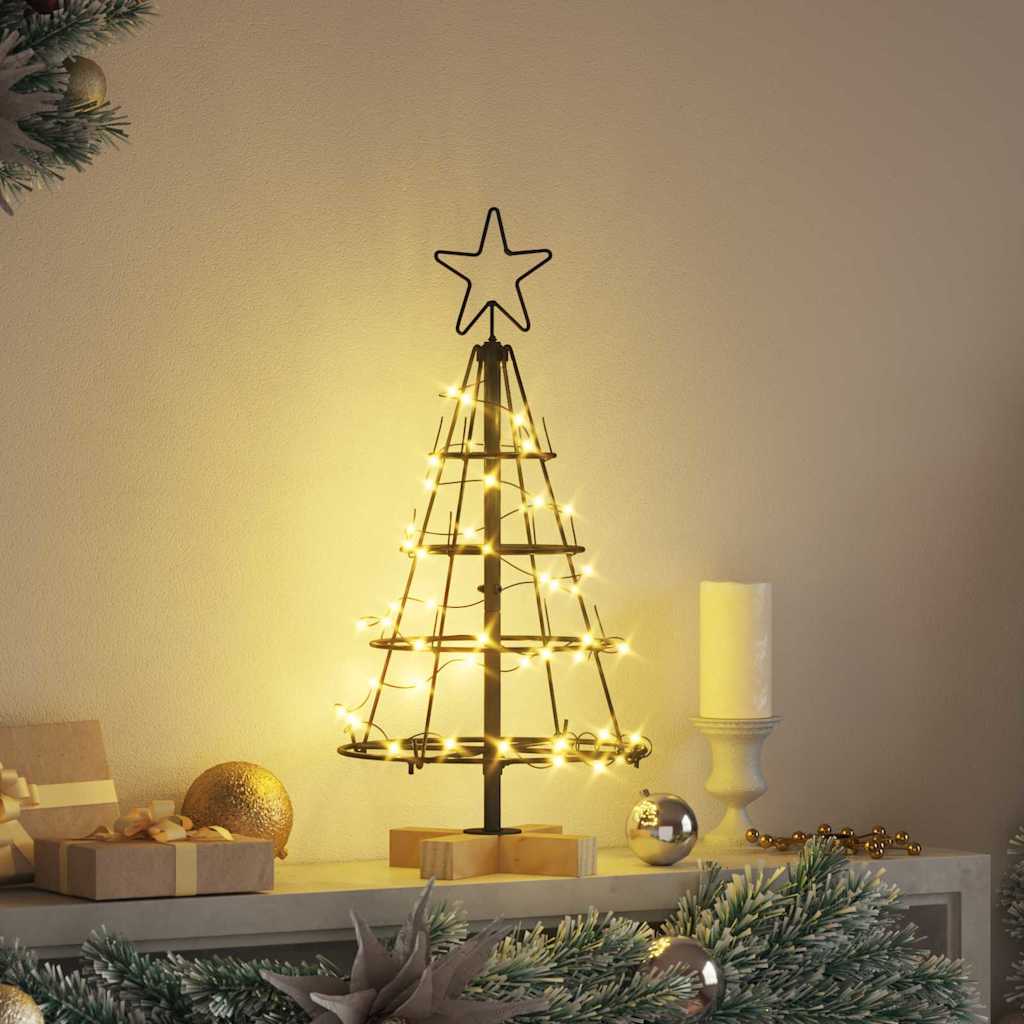 vidaXL Kerst Cone Boom met standaard Zwart 125 cm Staal