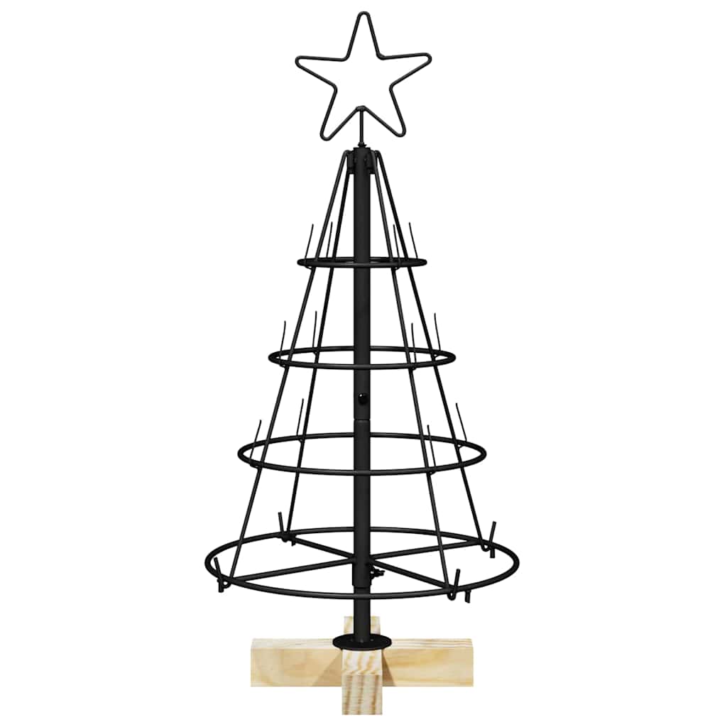 vidaXL Kerst Cone Boom met standaard Zwart 125 cm Staal