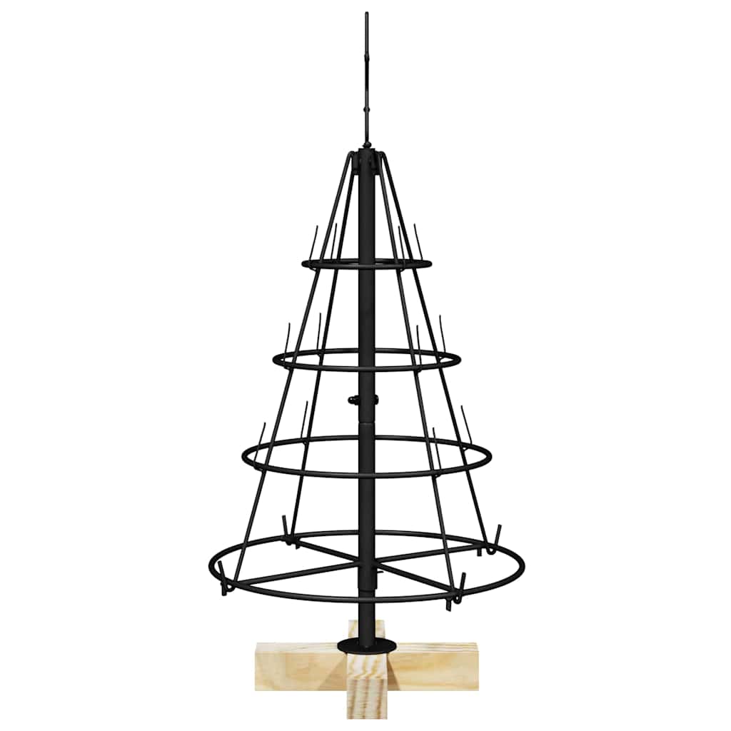 vidaXL Kerst Cone Boom met standaard Zwart 125 cm Staal