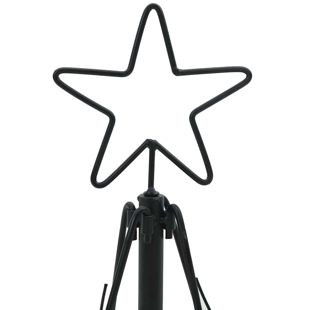 vidaXL Kerst Cone Boom met standaard Zwart 125 cm Staal
