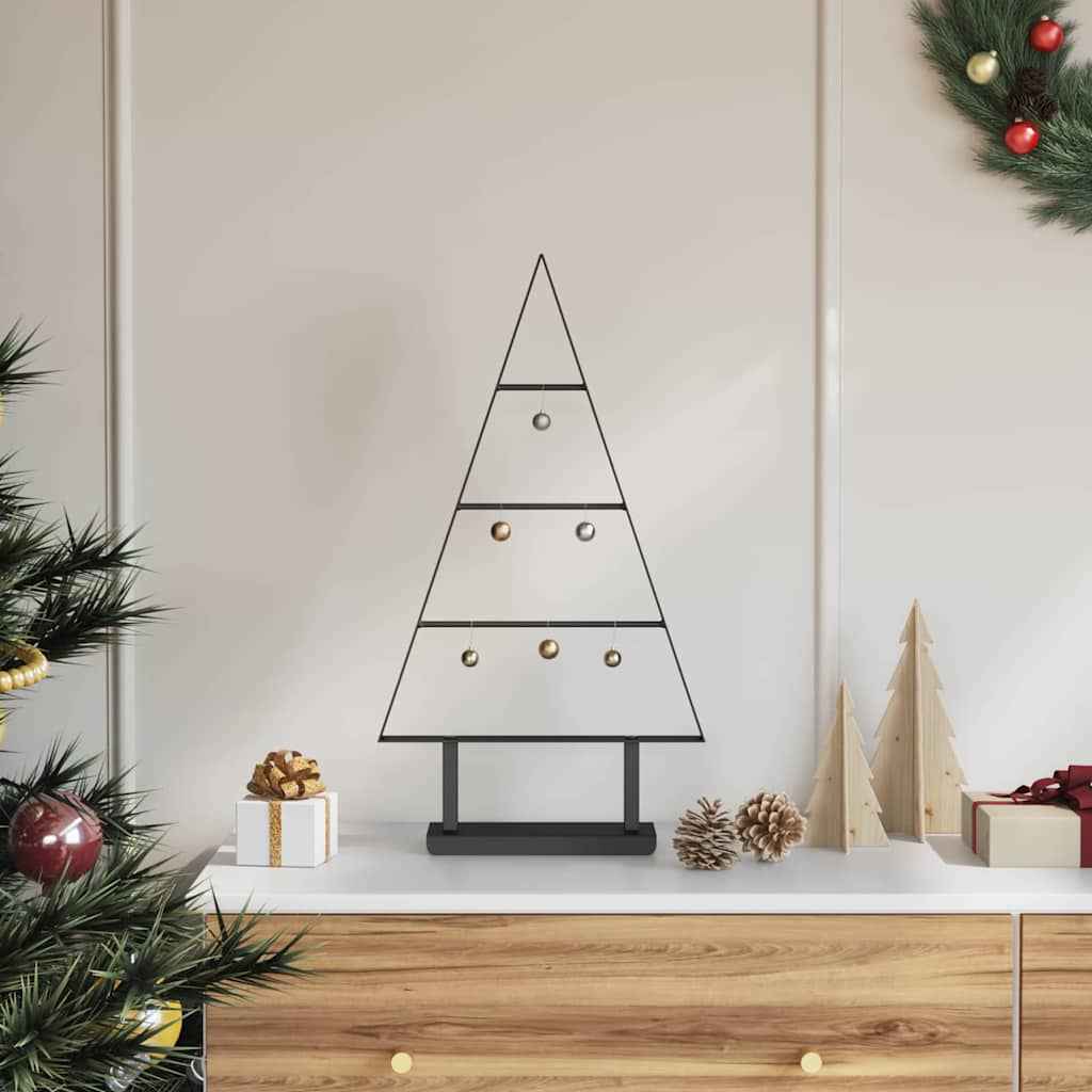 vidaXL Metalen kerstboom met standaard Zwart 90 cm Staal