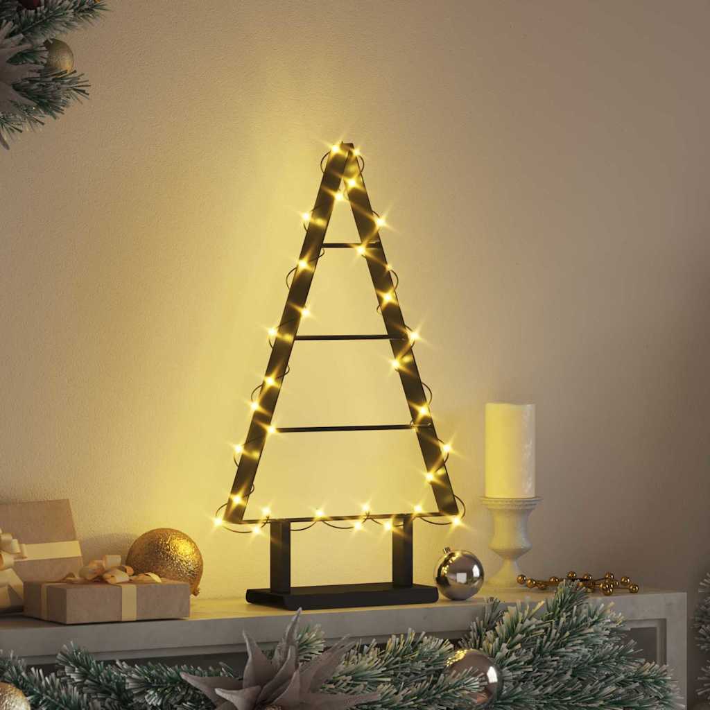 vidaXL Metalen kerstboom met standaard Zwart 90 cm Staal