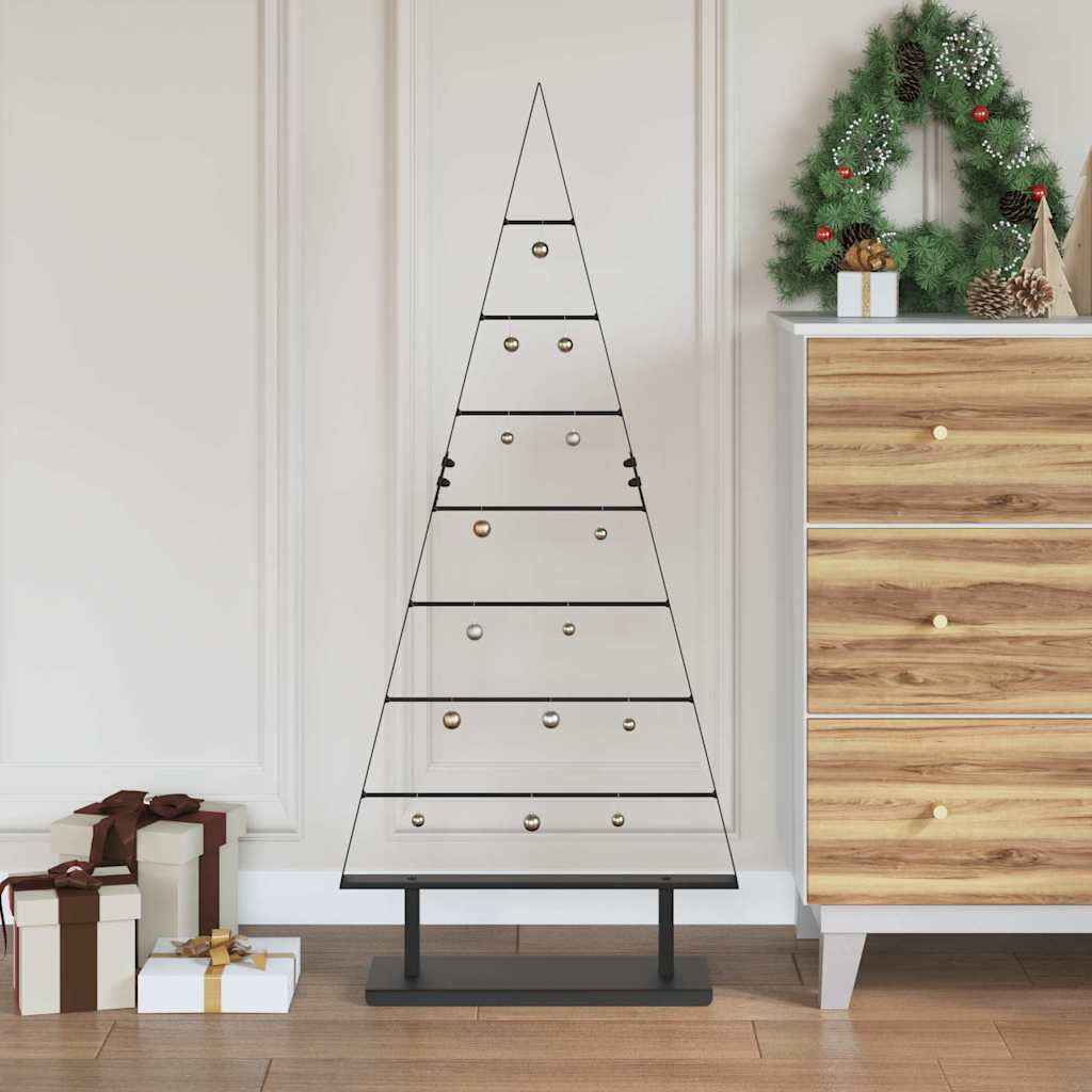 vidaXL Metalen kerstboom met standaard Zwart 90 cm Staal