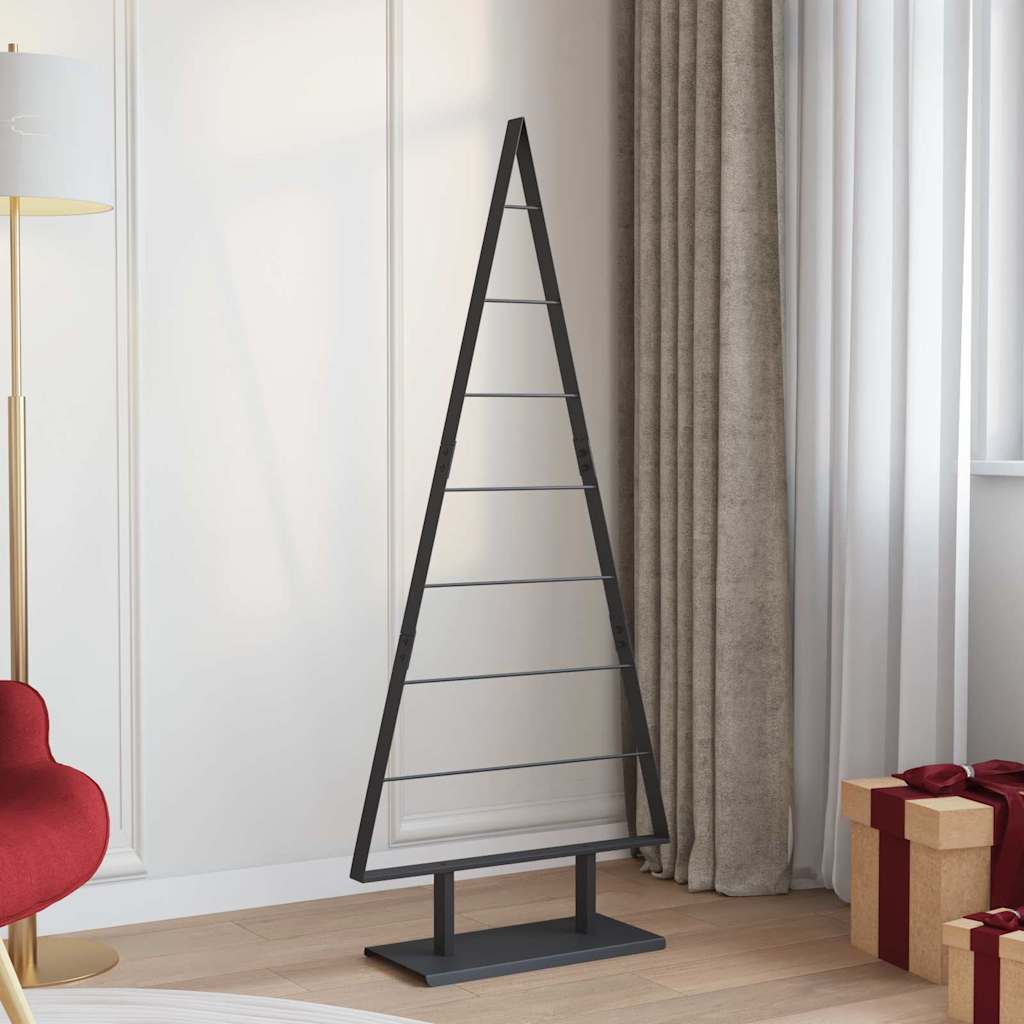 vidaXL Metalen kerstboom met standaard Zwart 90 cm Staal