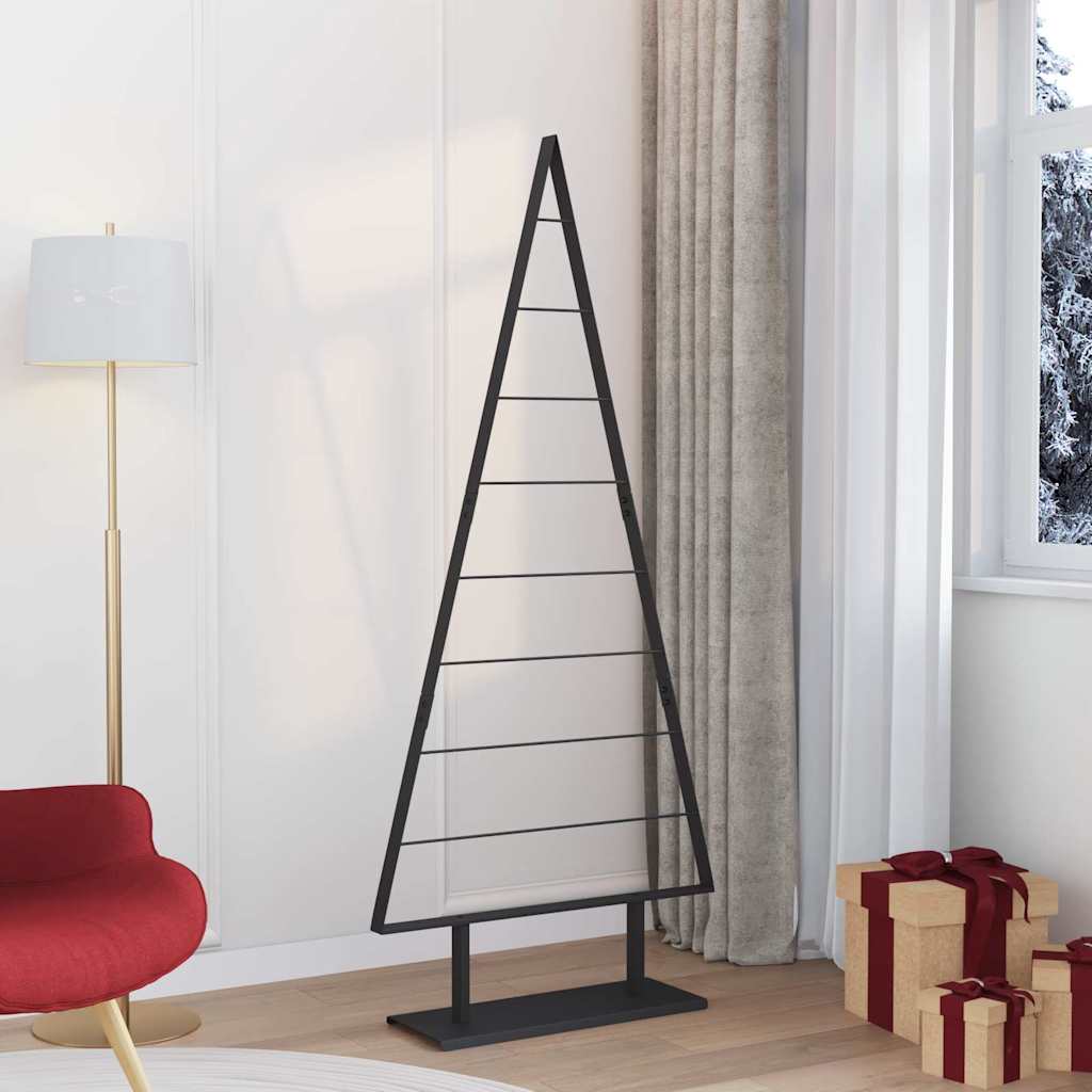 vidaXL Metalen kerstboom met standaard Zwart 90 cm Staal