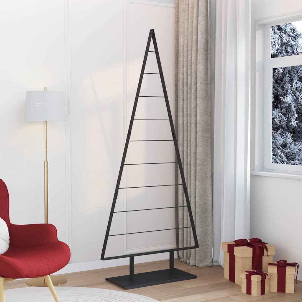 vidaXL Metalen kerstboom met standaard Zwart 90 cm Staal