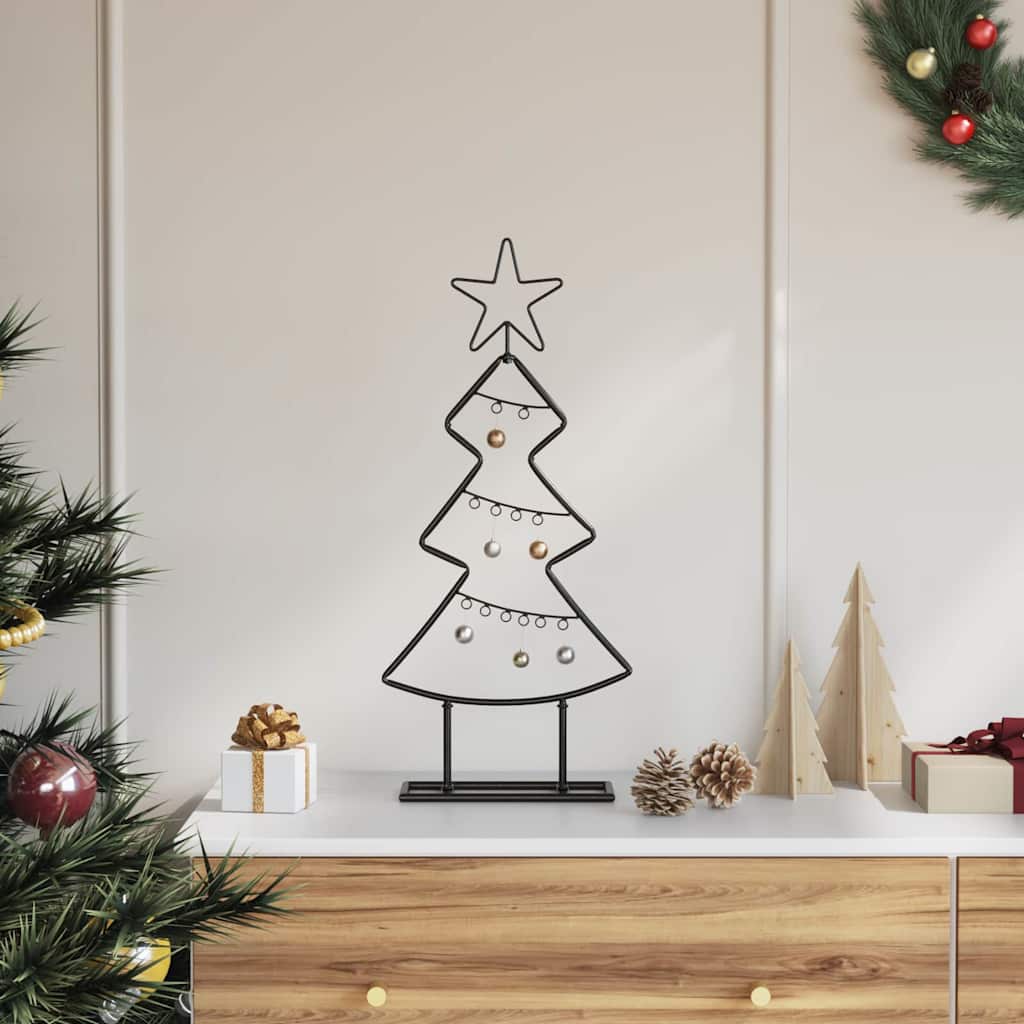 vidaXL Metalen kerstboom met standaard Zwart 90 cm Staal
