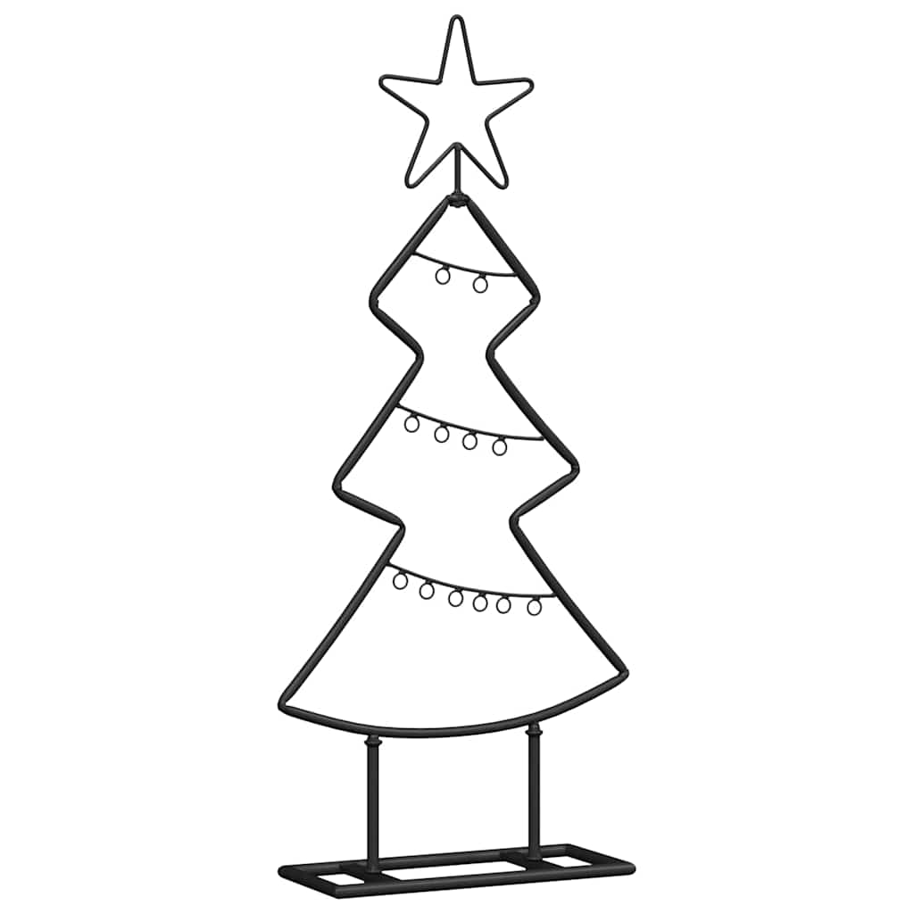 vidaXL Metalen kerstboom met standaard Zwart 90 cm Staal