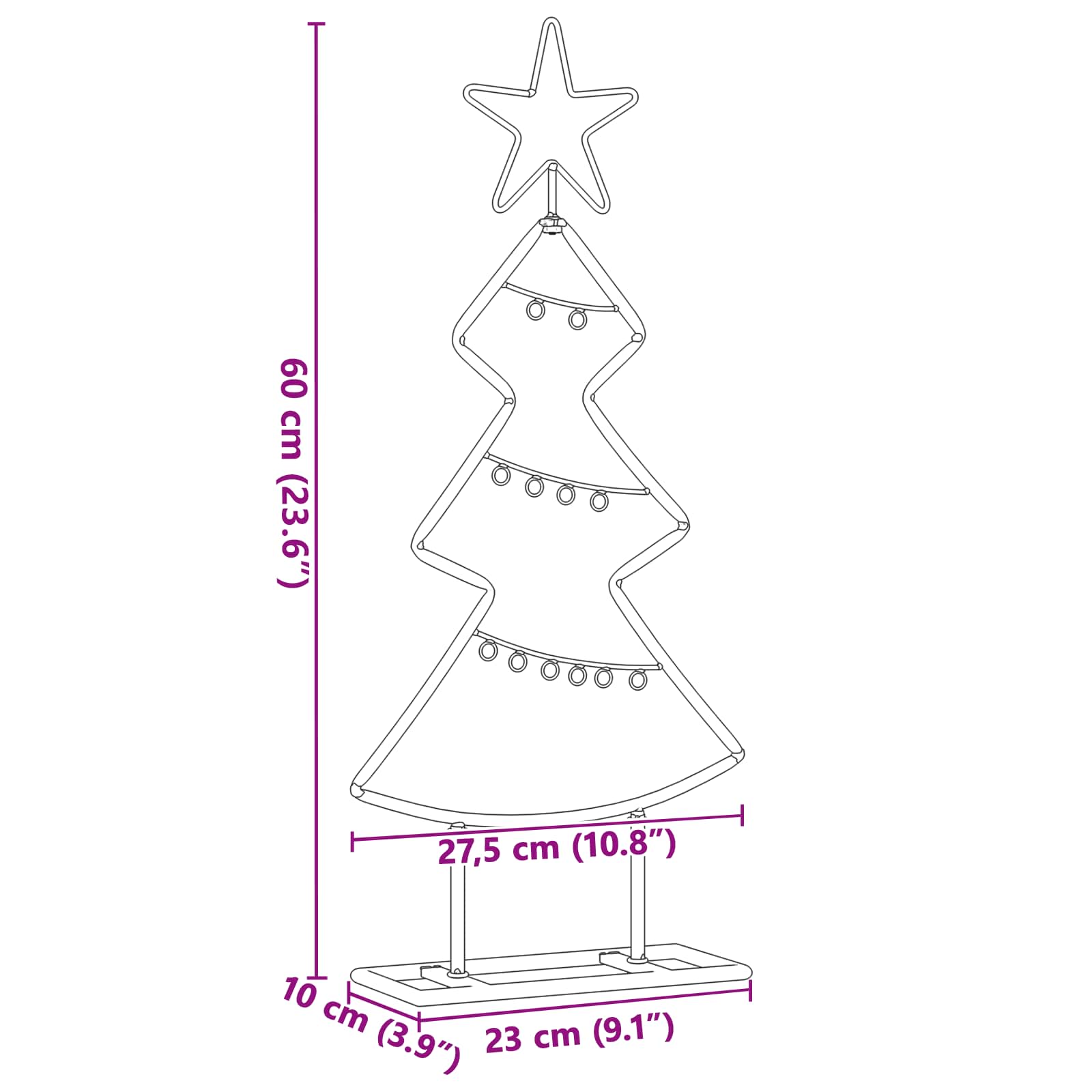 vidaXL Metalen kerstboom met standaard Zwart 90 cm Staal