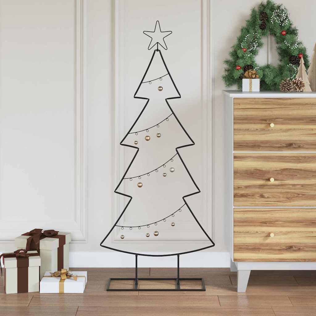 vidaXL Metalen kerstboom met standaard Zwart 90 cm Staal