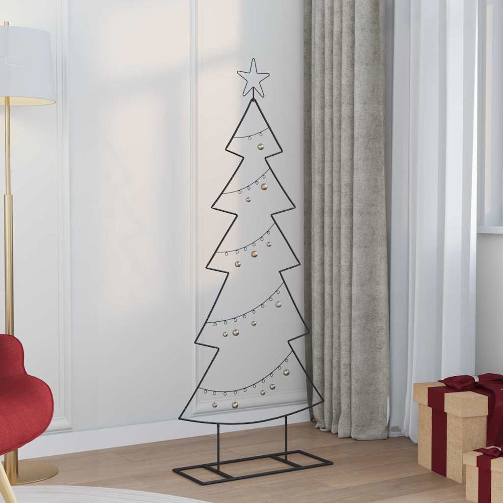 vidaXL Metalen kerstboom met standaard Zwart 90 cm Staal