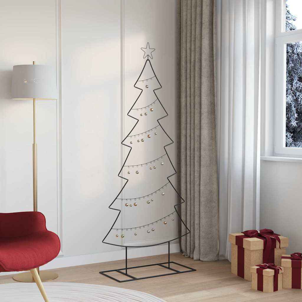 vidaXL Metalen kerstboom met standaard Zwart 90 cm Staal