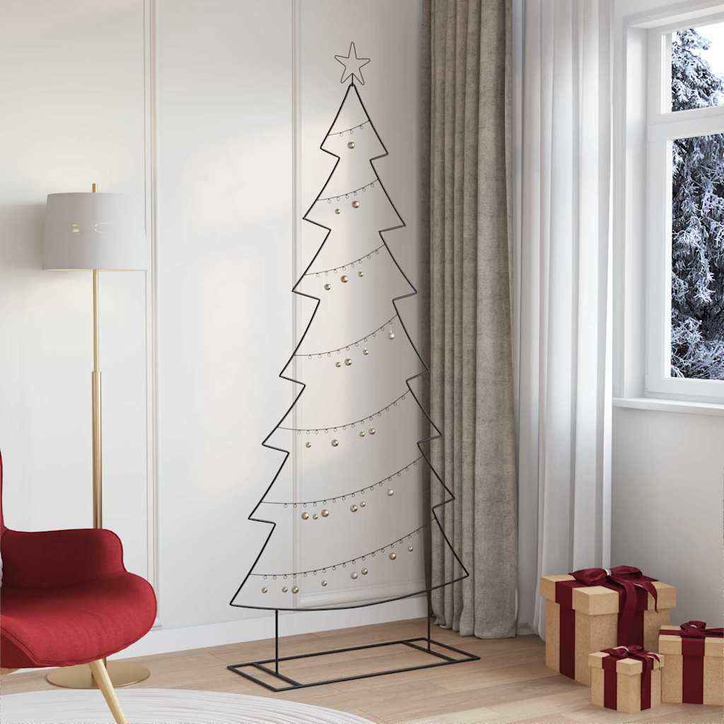 vidaXL Metalen kerstboom met standaard Zwart 90 cm Staal