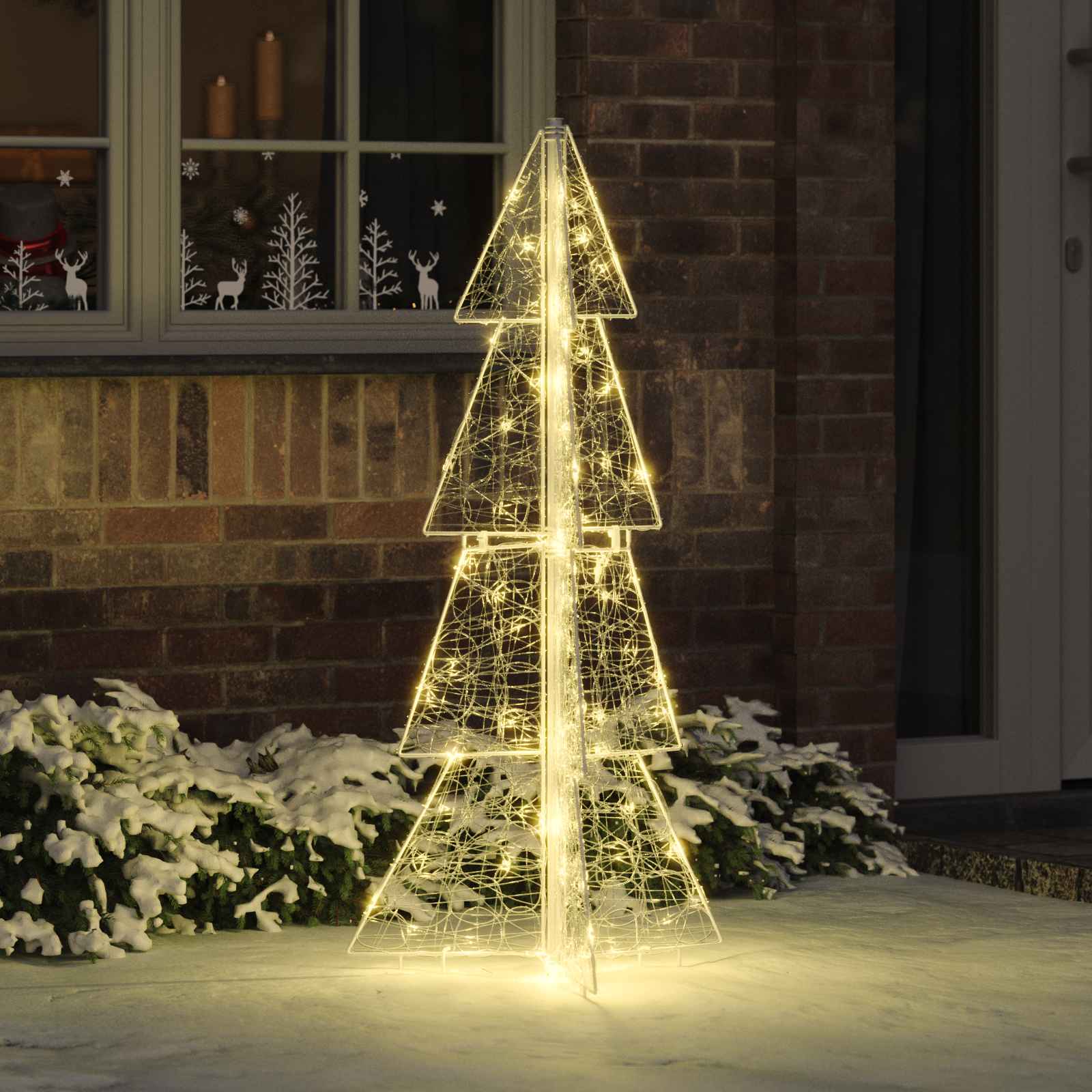 vidaXL Kerstboom met 100 LED Warmwit 120 cm Acryl