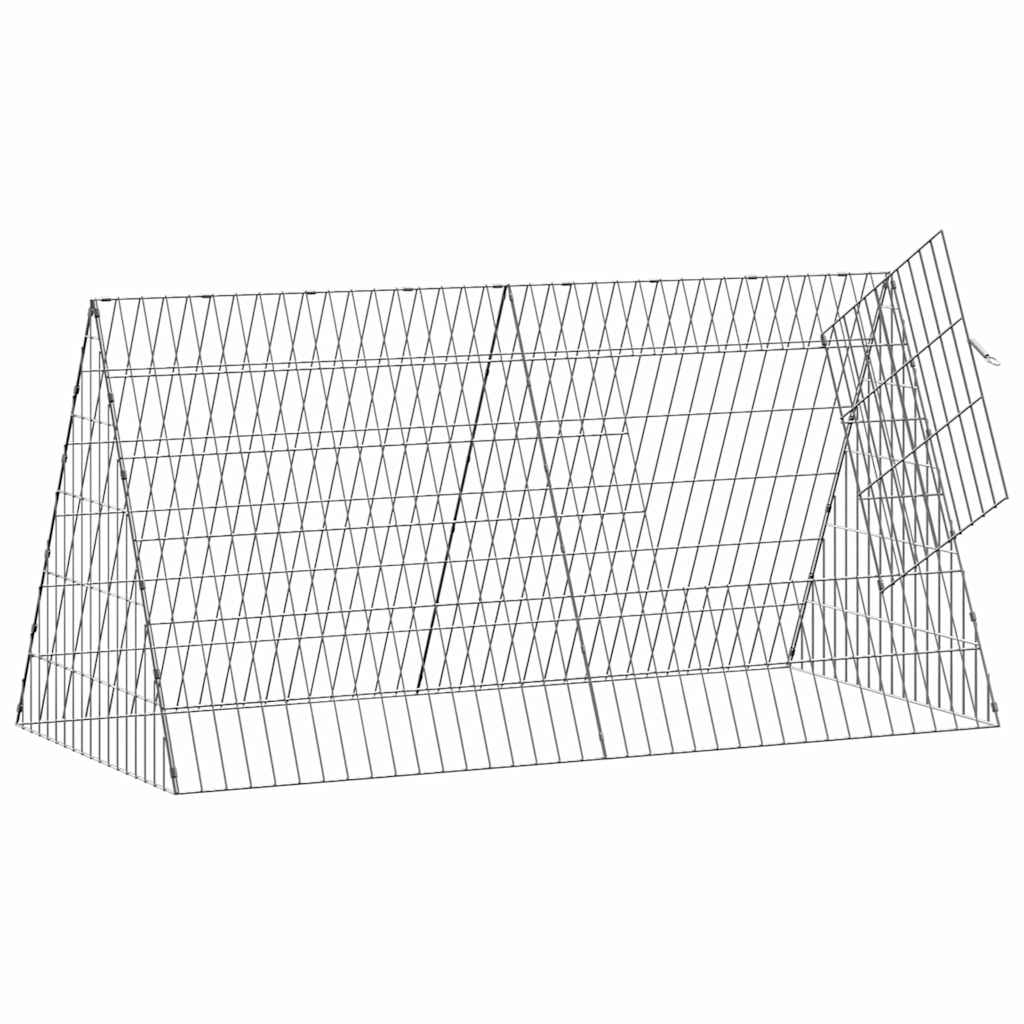 vidaXL Konijnenkooi Zilver 650 x 55 x 55 cm Gegalvaniseerd staal