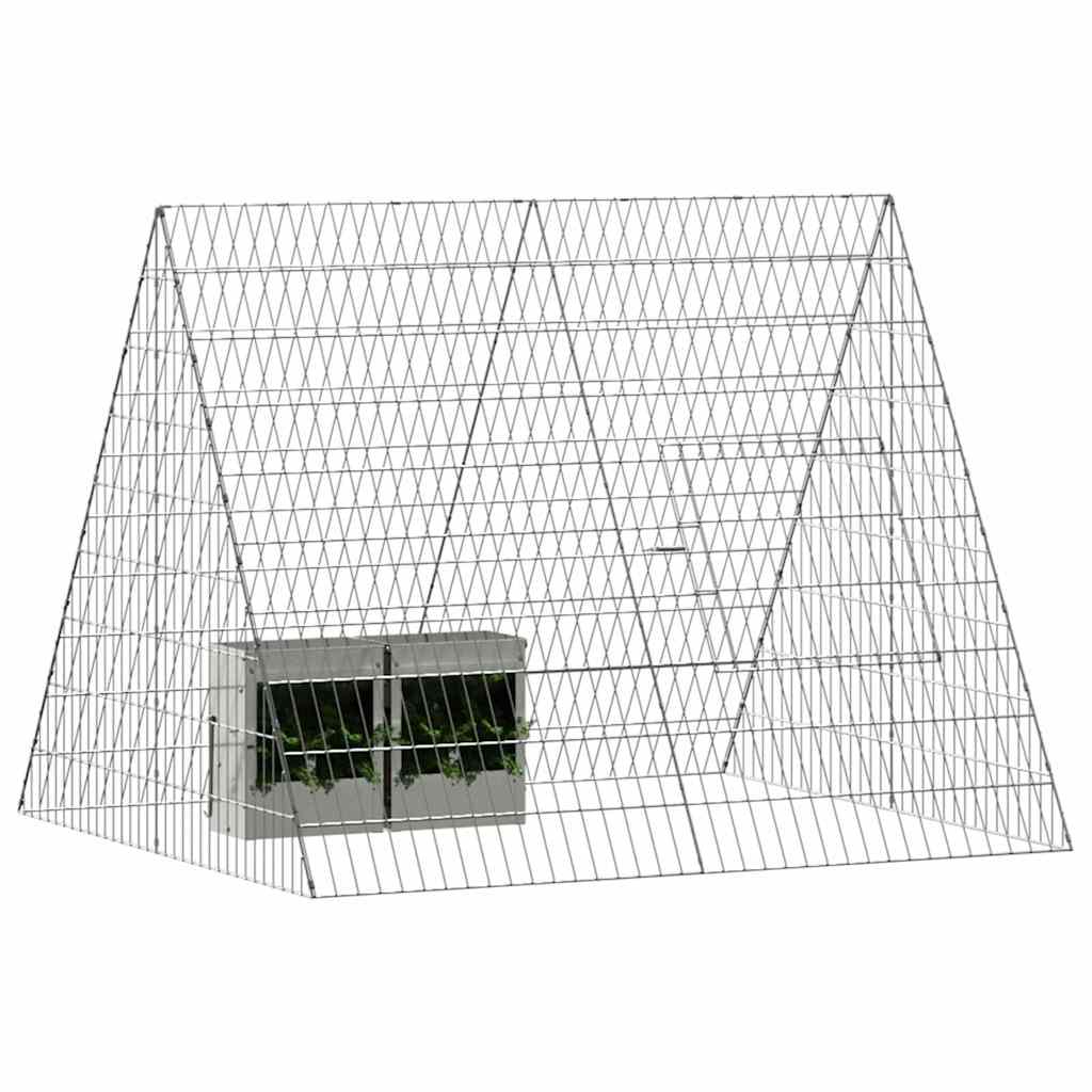 vidaXL Konijnenkooi Zilver 215 x 100 x 85 cm Gegalvaniseerd staal