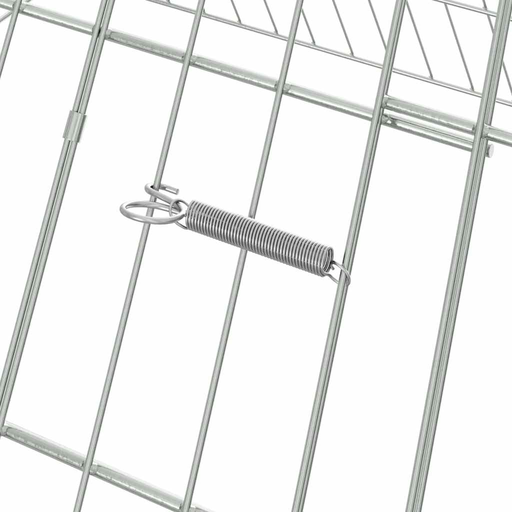 vidaXL Konijnenkooi Zilver 215 x 100 x 85 cm Gegalvaniseerd staal