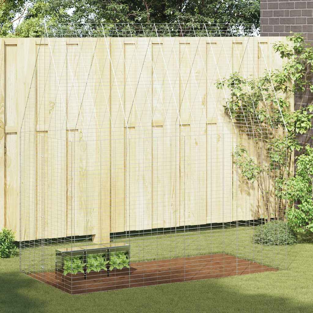 vidaXL Kippenhok 2 pcs Zilver 600 x 100 x 210 cm Gegalvaniseerd staal