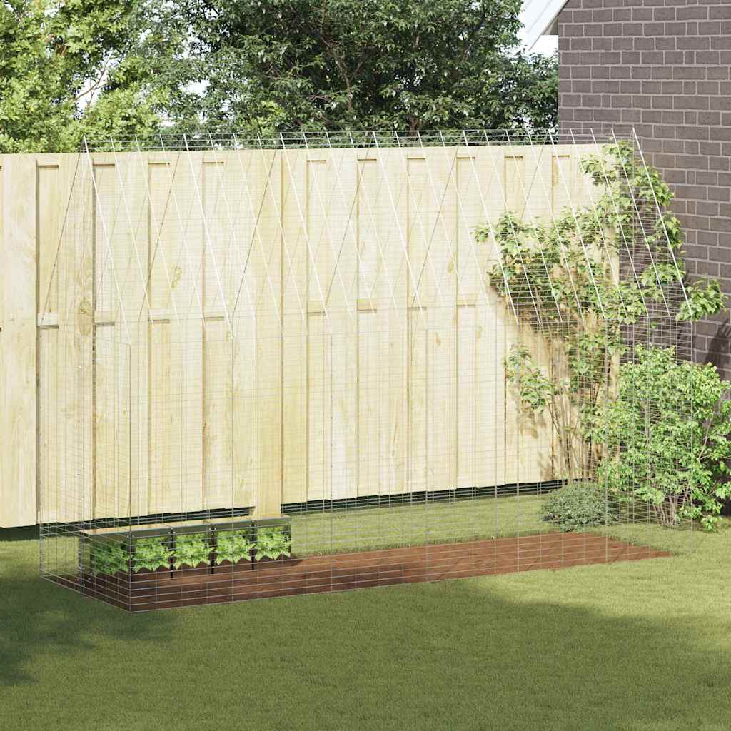 vidaXL Kippenhok 2 pcs Zilver 600 x 100 x 210 cm Gegalvaniseerd staal